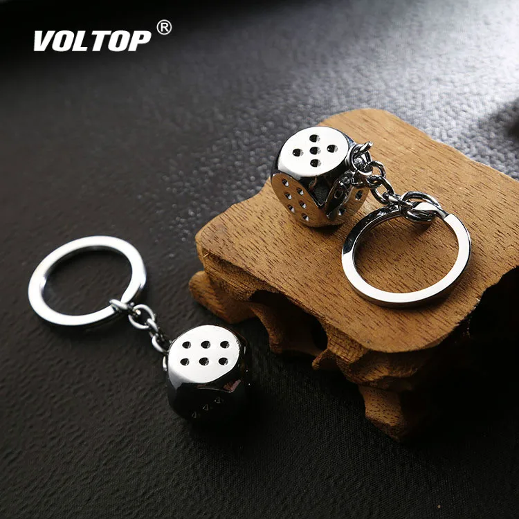 

Dice Car Key Chain Accessories Pendant Decoration Metal Personality Model Alloy Noble Keychain for Car Key Ring