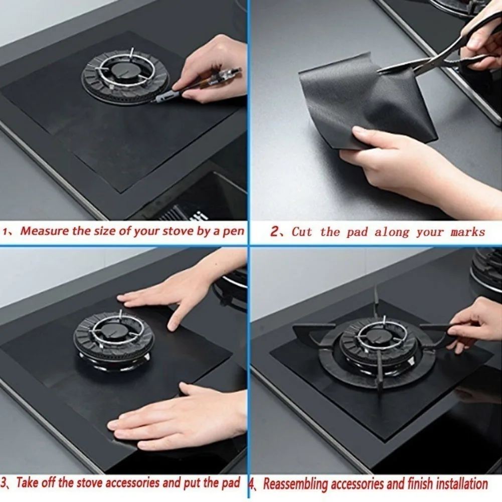 New 2Pcs Gas Stove Cooker Protectors Cover/liner Clean Mat Pad Kitchen Gas Stove Stovetop Protector Kitchen Accessories