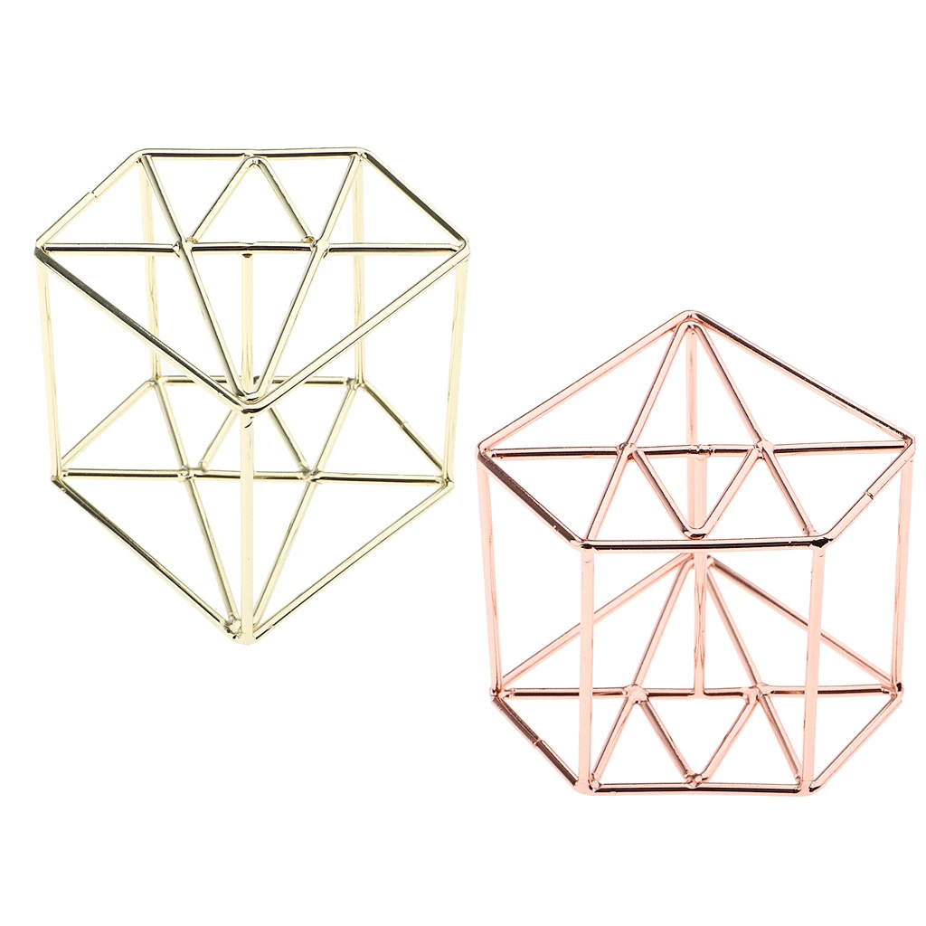2Pcs Rose Gold/Golden Diamond Shape Makeup Beauty Sponge Blender Holder Egg Powder Puff Drying Stand Display Rack