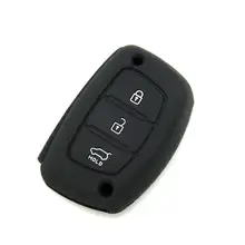 Caso chave Para Carro Silicone Ix35 45 I20 3 Botão Da Tampa Chave Para Hyundai Elantra Accent Azera Veloster Rohens Gênese tucson G