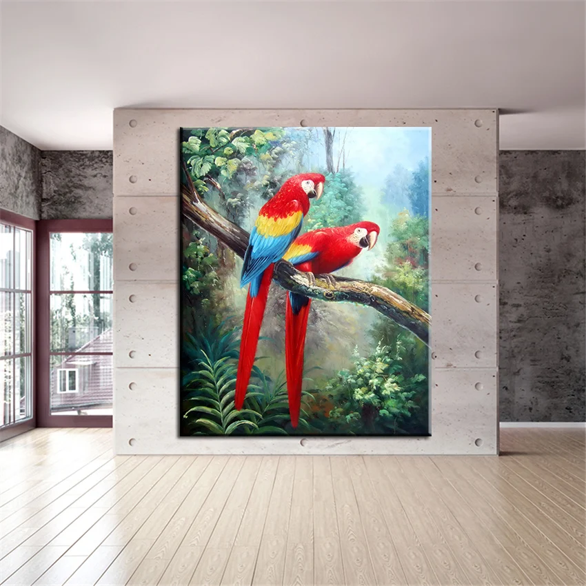 

DP ARTISAN NO FRAME COLORFUL parrot ANIMAL ARTS Printed Oil Painting On Canvas wall Painting for Home Decor Wall picture
