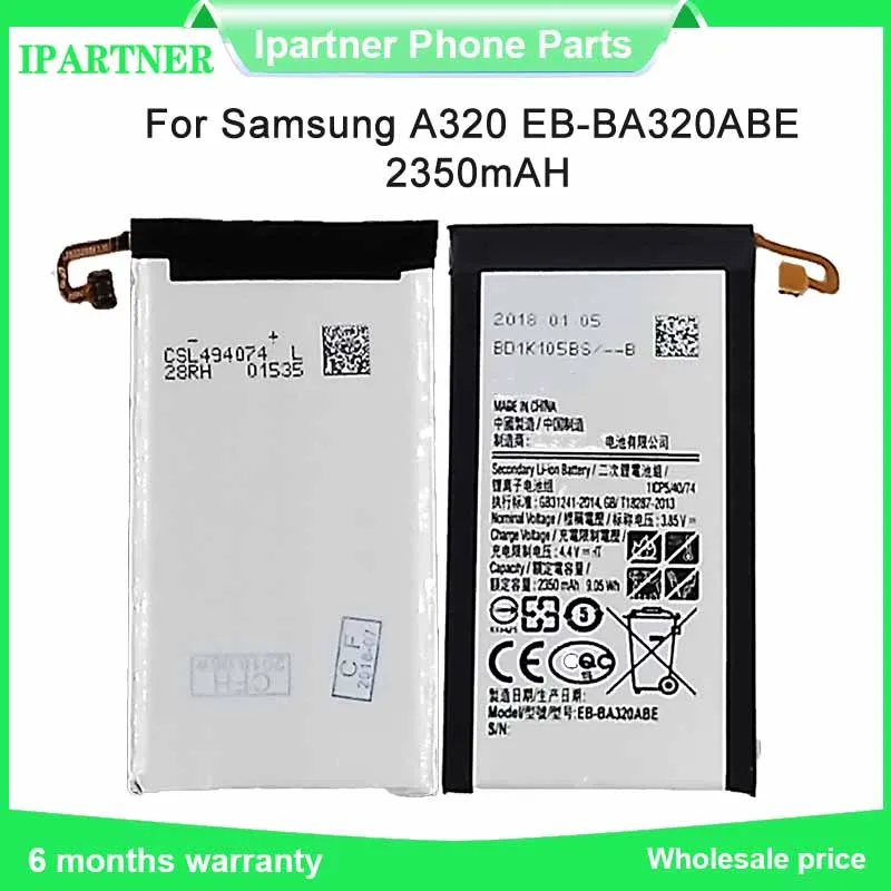 Для Samsung для Galaxy A3 2017 EB-BA320ABE батарея A320 версия замена батареи телефона 2350mAh |