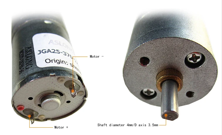 JGA25-370 мотор-редуктор постоянного тока, Интеллектуальный мотор-тележка 6V12V с высоким крутящим моментом, цельнометаллическая шестерня