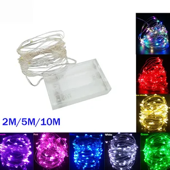 

LED String lights 10M 5M 2M Silver Wire Fairy light Christmas Wedding Party Decoration Powered by Battery USB led Strip lamp MA6
