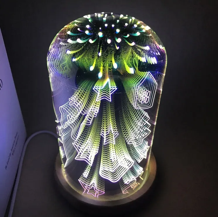 Фейерверк Звезды Метеор сердце 3D Волшебная ночь свет настольная лампа Романтический светодиодный USB инновационные атмосферу Фея