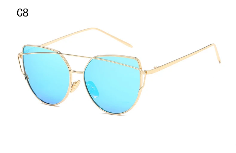XIESIQING, солнцезащитные очки для женщин, брендовые, градиентные линзы океана, кошачий глаз, солнцезащитные очки, для девушек, сплав, полная оправа, солнцезащитные очки, oculos de sol, UV400 - Цвет линз: C8