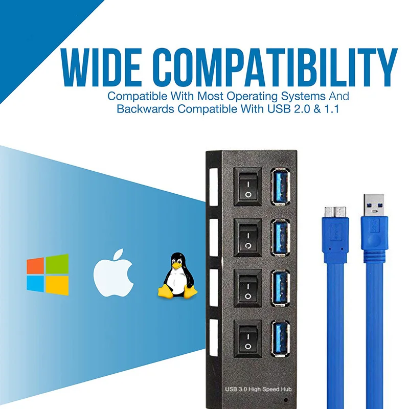 4 Port USB HUB 3 0 High Speed 4 USB 3 0 Hub with EU US 5
