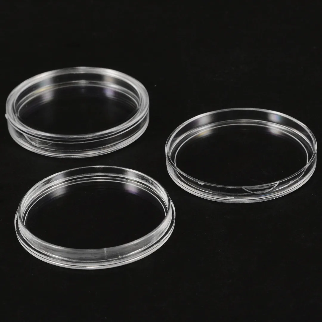 1 Box Memorial Coin Case Collection Plastic Clear Storage Box 100Pcs 27mm 30mm Round Capsule Holder Clear Display Album