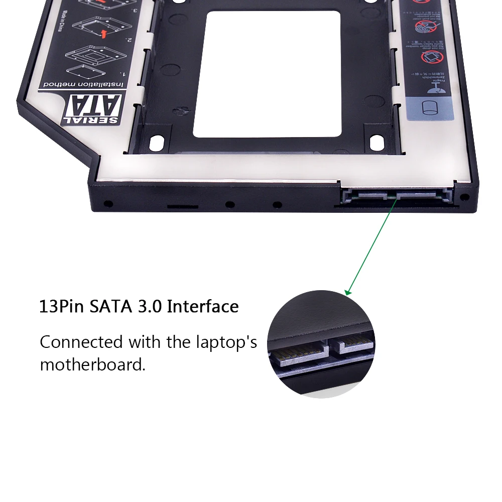 CHIPAL Универсальный 2nd HDD Caddy 9,5 мм SATA 3,0 для 2," SSD корпус жесткого диска корпус с светодиодный для ноутбука CD корпус для ноутбука DVD ROM optibay