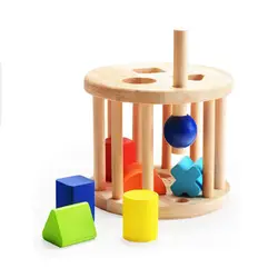 Геометрическая форма 3D детская трёхмерная головоломка-пазл когнитивный Интеллект коробка детская Обучающие деревянные игрушки
