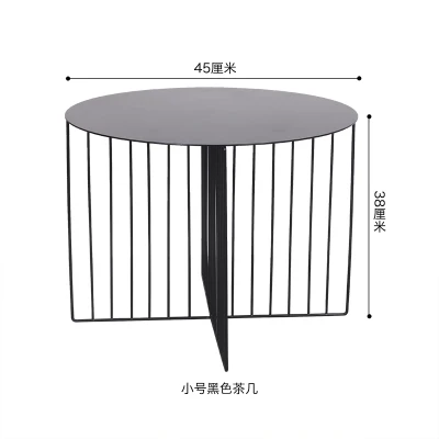 Креативный журнальный столик из кованого железа в скандинавском стиле, современный минималистичный столик для гостиной, спальни, угловой столик, несколько коммерческих журнальных столиков - Цвет: 45x38cm black
