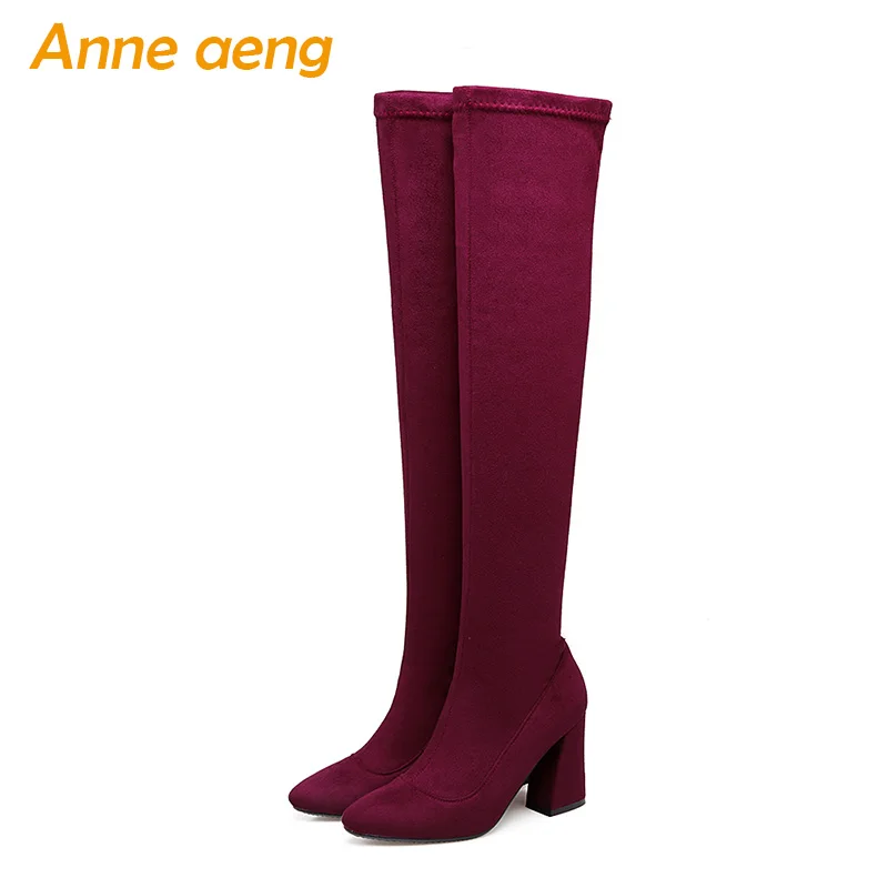 2018 New Winter Women Over-The-Knee Boots High Heel Pointed Toe Sexy Ladies Women Shoes Red Black Long Thigh High Boots Big Size 2018 New Winter Women Over-The-Knee Boots High Heel Pointed Toe Sexy Ladies Women Shoes Red Black Long Thigh High Boots Big Size