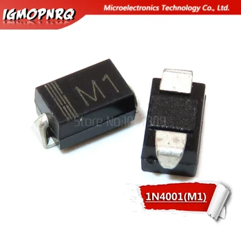 

100PCS 1N4001 M1 1N4004 M4 1N4007 M7 FR107 RS1M FR207 RS2M HER108 US1M SF18 ES1J SF14 ES1D DO-214AC SMA Rectifier diode