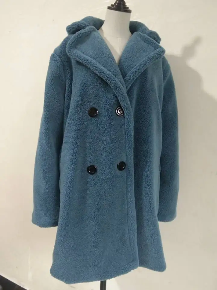 Женское пальто из искусственного меха, зимнее плотное теплое длинное меховое пальто, модные меховые куртки с отворотом, верхняя одежда больших размеров 148