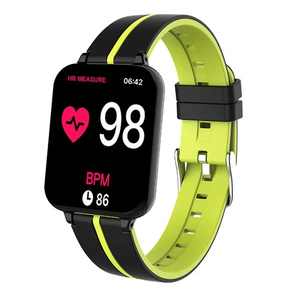 B57 смарт-браслет, Bluetooth, пульсометр, кровяное давление, фитнес-трекер, часы для мужчин и женщин, спортивные Смарт-часы для телефона Android IOS - Цвет: Зеленый