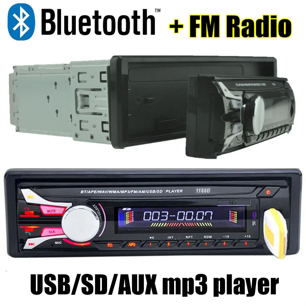 New 12V Car Stereo car Radio bluetooth MP3 Audio Player Bluetooth Removable Panel Anti Theft USB