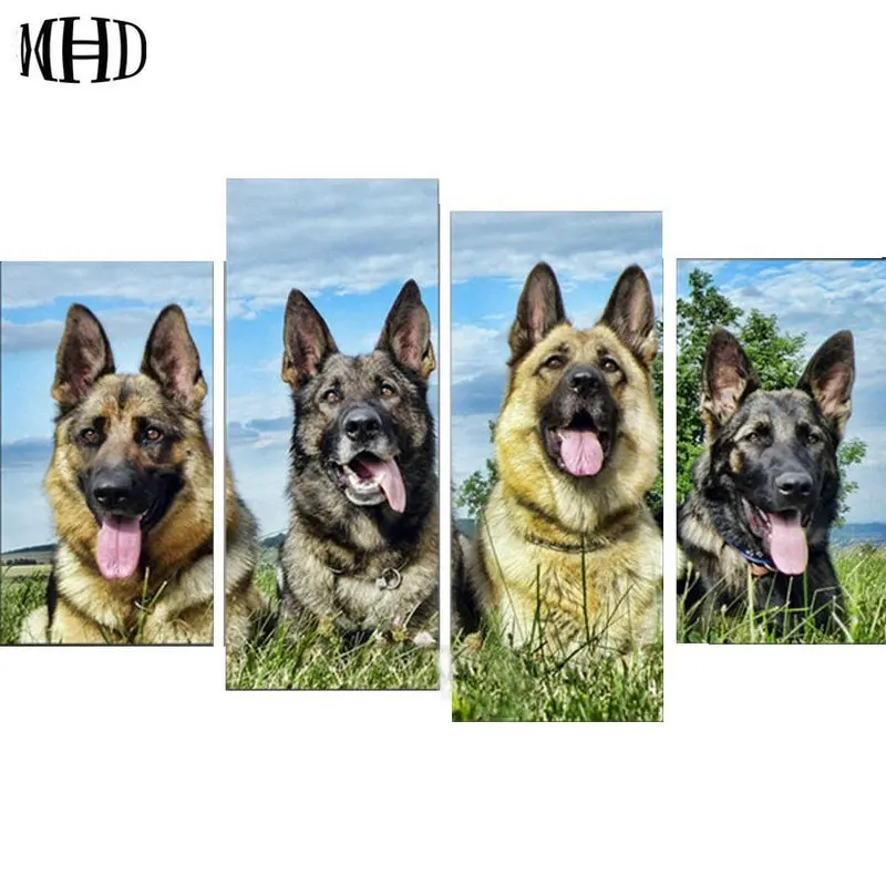 

DIY diamond painting German Shepherd digital fill-in wallpaper hound, full squarediamond 5D diamond embroidery animal picture