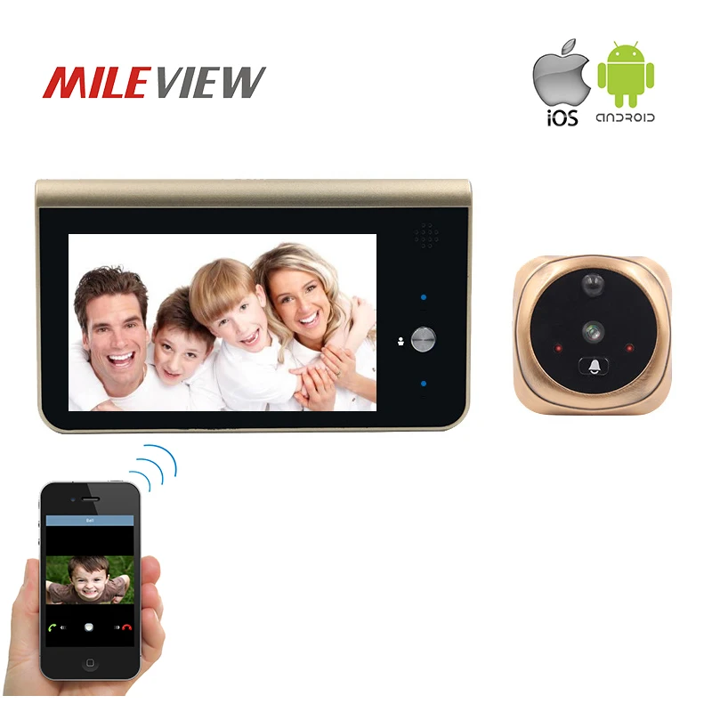 

FREE SHIPPING Smart Wifi Peephole Video Doorbell 720P HD Security Camera Door Viewer Motion Detection Android IOS APP Control