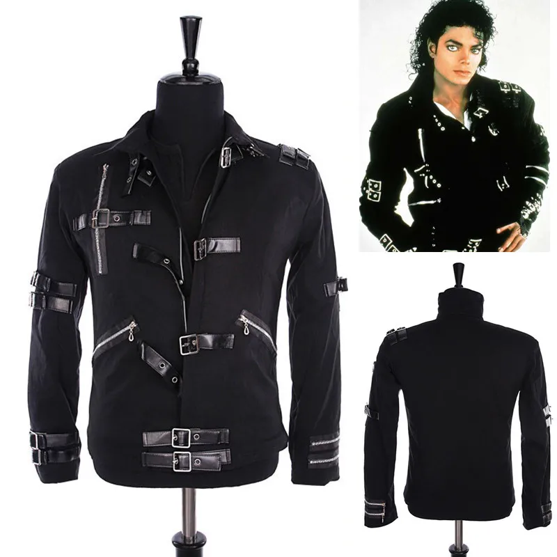 HOT MJ MICHAEL JACKSON MEN'S JACKET PUNK BAD BLACK JACKET FASHION COOL HOT MJ MICHAEL JACKSON MEN'S JACKET PUNK BAD BLACK JACKET FASHION COOL