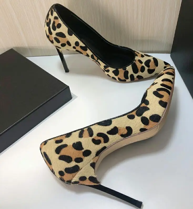 as pphoto 9cm heel Г. леопардовые туфли на высоком каблуке с конским волосом женские туфли-лодочки с острым носком на необычном металлическом каблуке пикантные женские туфли на шпильке - Цвет: as pphoto 9cm heel