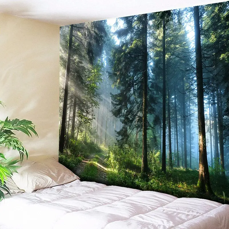 Art Forest Tapestry Wall Hanging Tapestry Wall Blanket Home Decoration USA Ship 