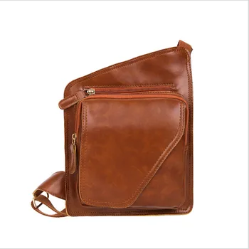 

Vintage PU Leather Men Chest Packs Brand Fashion Small Messenger Bag Male Waist Shoulder Handbags Men Messenger Bags Pack