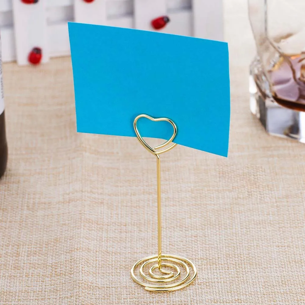 

Creative Heart Shape Clips notes folder message clips Wedding Favors Place Card Holder Table Photo Memo Number Name Clips