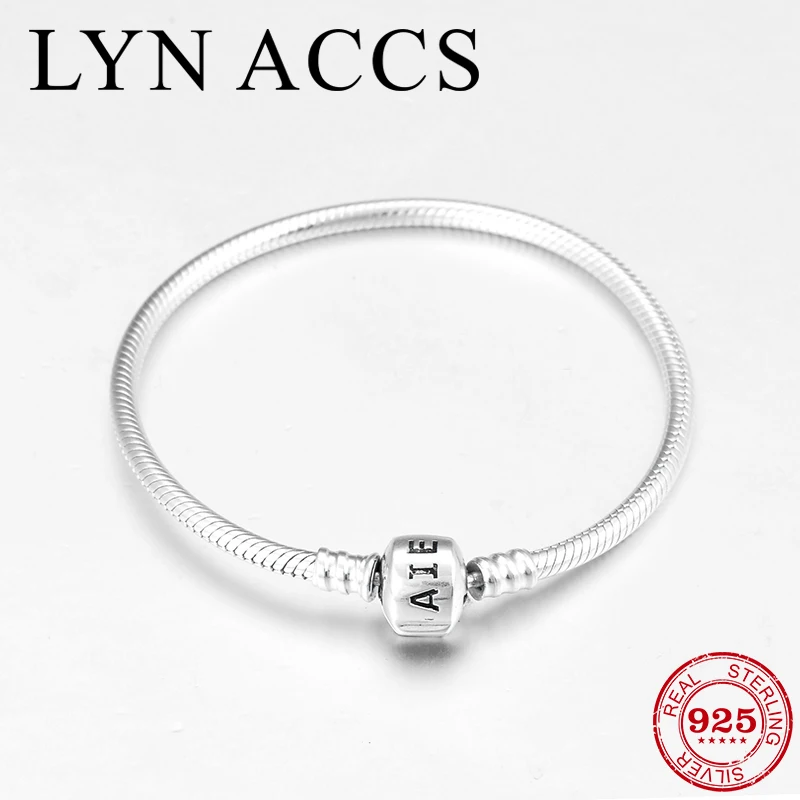 

2019 New 925 Sterling Silver Bangles for Mother's Day Gift Charm Letter snake bone chain Bracelets fashion luxury jewelry Making