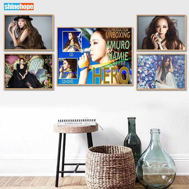 

Canvas Poster Custom Namie Amuro Canvas Painting Poster Home Decor Cloth Fabric Wall Art Poster