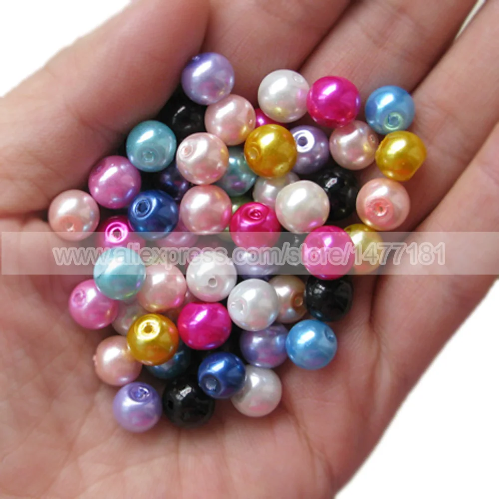Immitation Pearls 8mm Full Round with 2mm Hole 10