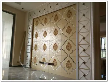 شراء1 مربع 10 قطعة 40x40cmHigh-end الإملائي زجاج مرآة التطريز الصوتية لوحة لوحة جلدية خلفيات ألواح للحائط معيشة خلفية