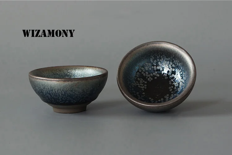 Jian Zhan 1 шт. КИТАЙСКИЙ ручной работы temmoku глазурь фарфор Gaiwan Китай Чайные чашки фарфоровая чаша Случайная чайный горшок Celadon