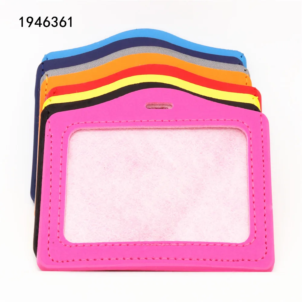 

High quality 617 PU Leather material card sleeve ID Badge Bank Credit Card Badge Holder Accessories School student office