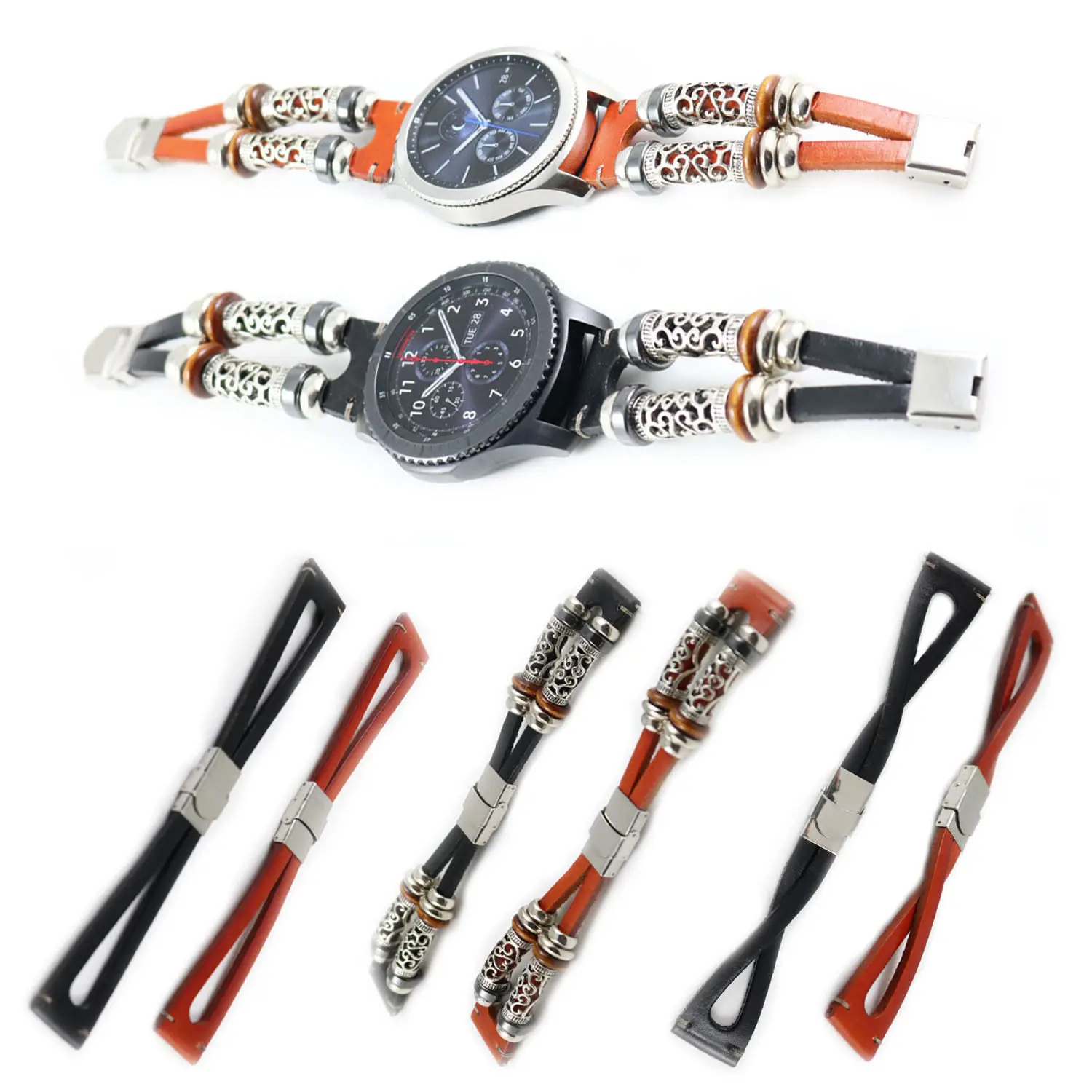 

Retro Genuine Leather Bracelet for Samsung Gear S3 Frontier Band Belt 22mm Replacement Wristband for Samsung Gear S3 Classic