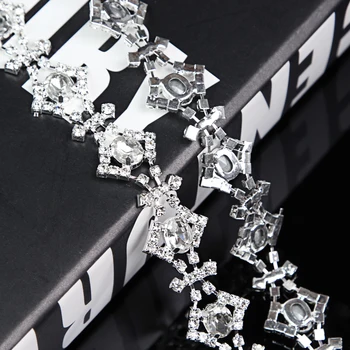 

5Yards Crystal Rhinestone Beaded Wedding Bridal Sash Applique Trim