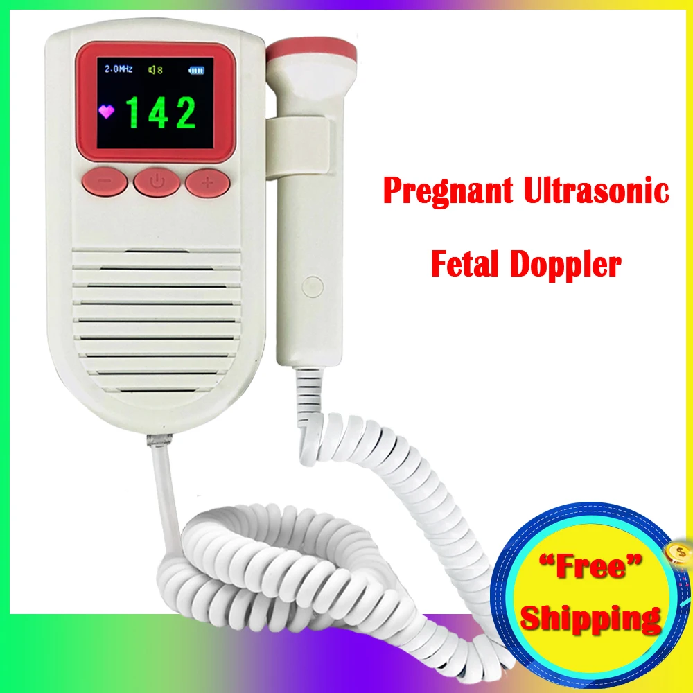 

Added 2MHz probe Alarm Function & FHR Curve LCD display Fetal Doppler Portable ultrasound fetal heart monitor