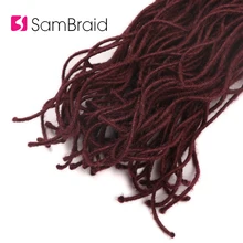 

SAMBRAID Natural Faux Curly Locs Crochet Hair Extensions 20 Inch Soft Crochet Braids Curly Dreadlocks Hair Synthetic Hair
