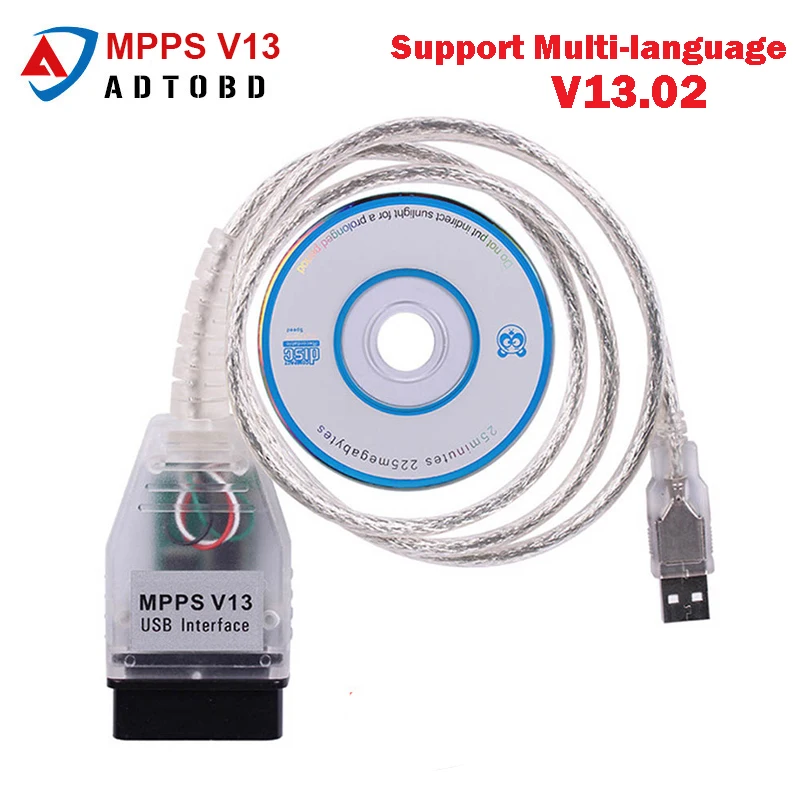 

Diagnostic Cable 16Pin to USB Interface SMPS MPPS V13.02 V13 CAN Flasher Chip Tuning ECU Remap Programmer OBD2 Professional tool