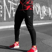 Новинка, брюки-карандаш, спортивные штаны для мужчин, одноцветные, для тренировок, бодибилдинга, одежда, повседневные, для тренажерного зала, с принтом, для фитнеса, для бега, штаны, обтягивающие брюки