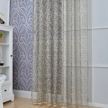 

Cortina New Mesh For Bedroom Hollow Tulle For Window Curtains Living Room Drapes Decorative Fabric Home Rideaux Grey Color