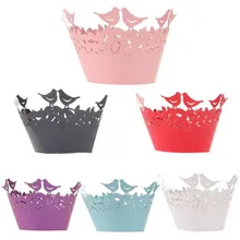 12 шт. для свадьбы День рождения хорошее настроение филигранная лоза Кекс Торт обертки Чехол черный