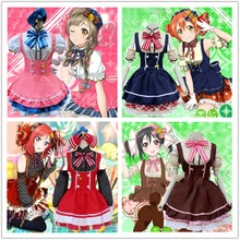 Лидер продаж! Японское аниме Love Live! Костюмы для косплея Tojo/Umi/Eli/Hanayo/Nico/Rin конфетная форма горничной принцесса Лолита платье для косплея