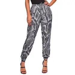 Модные мягкие Для женщин сексуальная змея печати бинт эластичный пояс Повседневное штаны оптовая продажа # N04