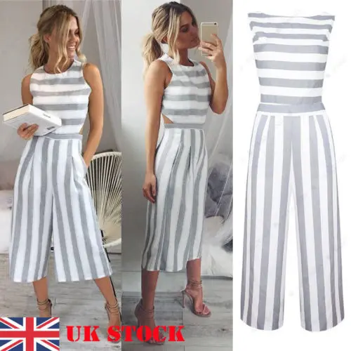 ladies striped jumpsuit