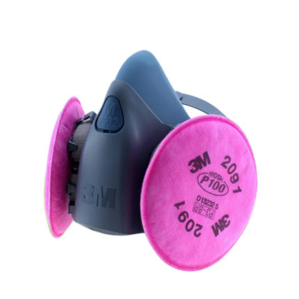 3M 7502+2091 Dust Mask Respirator Set Half Facepiece Reusable Anti-dust Mask Respiratory Protection 99.97% Filter Efficiency 3M 7502+2091 Dust Mask Respirator Set Half Facepiece Reusable Anti-dust Mask Respiratory Protection 99.97% Filter Efficiency