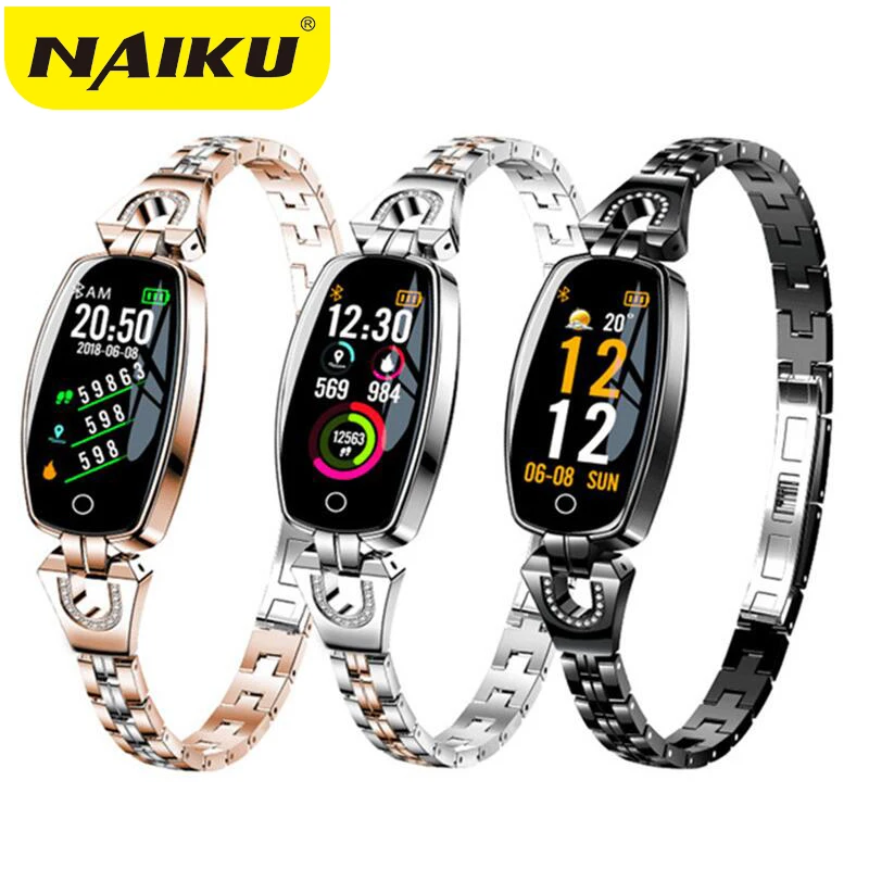 2019 Women Lady Fashion Smart Wristband Heart Rate Blood Pressure Smart Bracelet H8 Fitness Tracker Smart Watch Band Female Girl