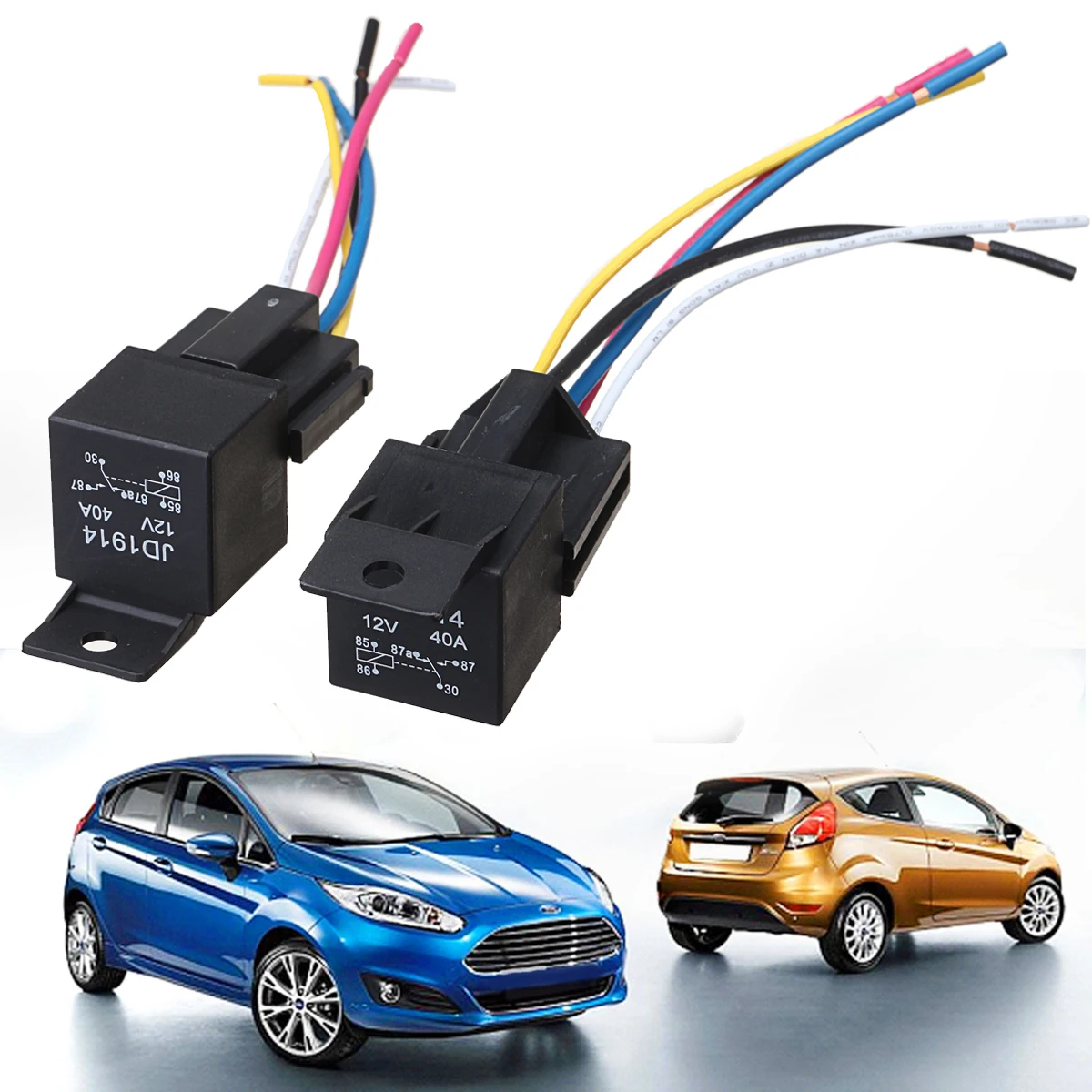 5pcs Car Spdt Automotive Relay Dc 12v 5 Pin 5 Wires W Harness Socket 30 40 Amp Car Accessories