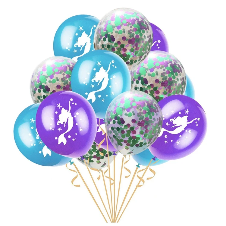 Taoup воздушные шары русалки из фольги, латексные конфетти, воздушные шары с океаническим декором на день рождения для детей, вечерние принадлежности Русалочки