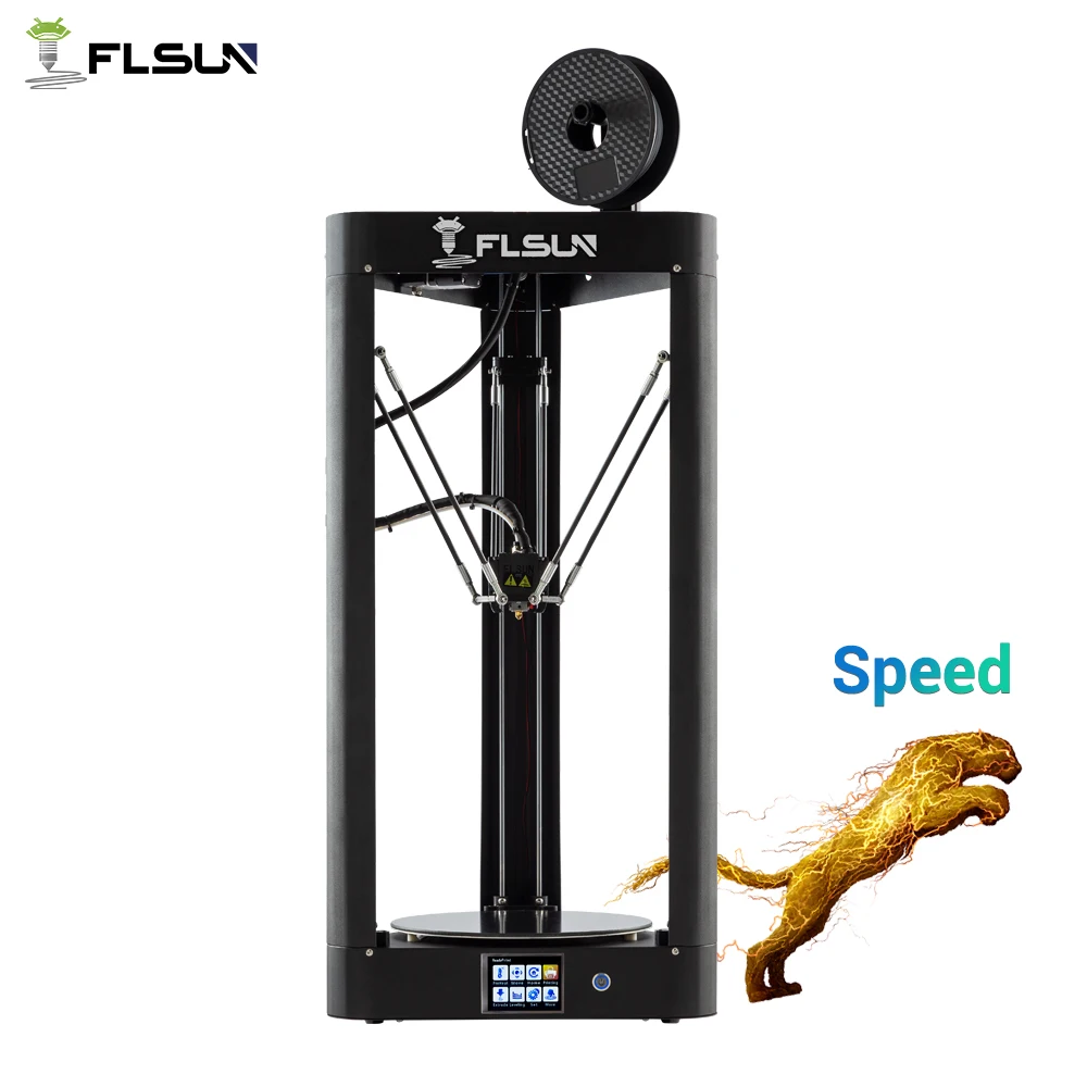 2019 FLSUN QQ-S عالية السرعة دلتا 3D طابعة ، كبيرة حجم الطباعة 255*360 مللي متر كوسيل 3d-Printer السيارات التسوية اللمس شاشة Wifi وحدة