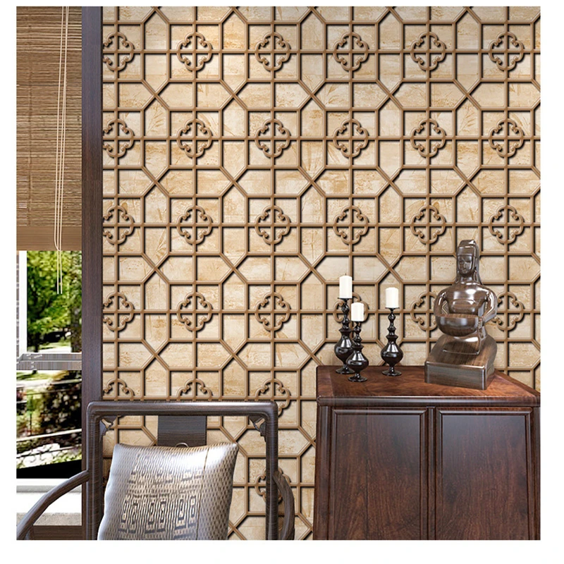 

beibehang New Chinese style wood grain wallpaper Chinese medicine massage shop shop store restaurant living room TV background